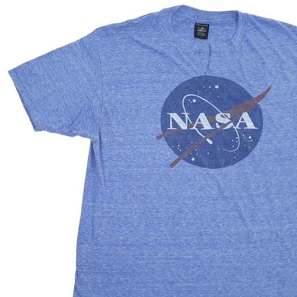 Prairie Mountain NASA Logo T Shirt Mens L Short Sleeve Blue Space - Picture 5 of 9